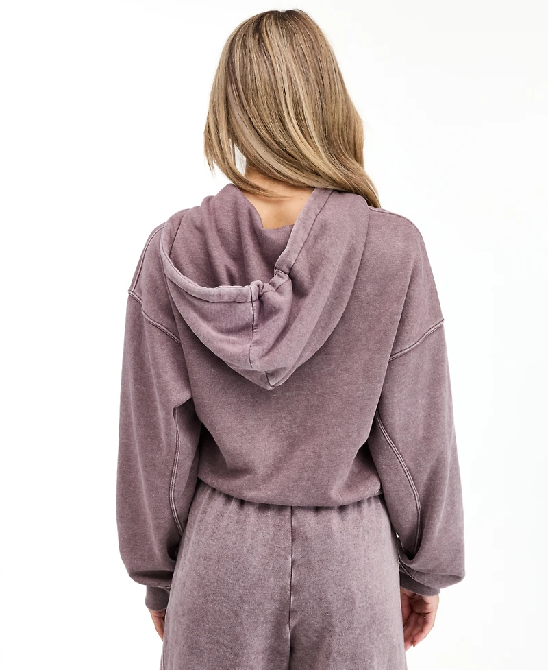 Kittenish Women's Lounge Crop-Zip Cotton-Blend Sweatshirt