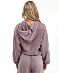 Kittenish Women's Lounge Crop-Zip Cotton-Blend Sweatshirt