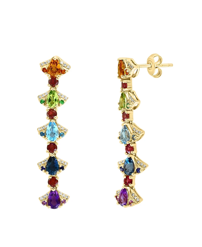 Lali Jewels Multi-Gemstone (3.09 ct. t.w.) Earrings in 14k Rose Gold