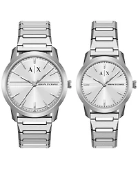Armani Exchange Men's Quartz Three Hand Silver Stainless Steel Watch 42mm