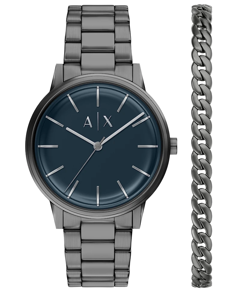 Armani Exchange Men's Quartz Three Hand Gunmetal Stainless Steel Watch 42mm