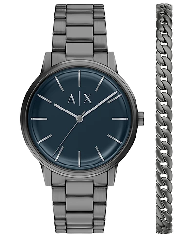 Armani Exchange Men's Quartz Three Hand Gunmetal Stainless Steel Watch 42mm