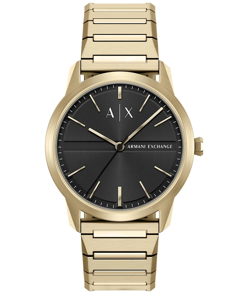 Armani Exchange Men's Quartz Three Hand Gold Stainless Steel Watch 42mm