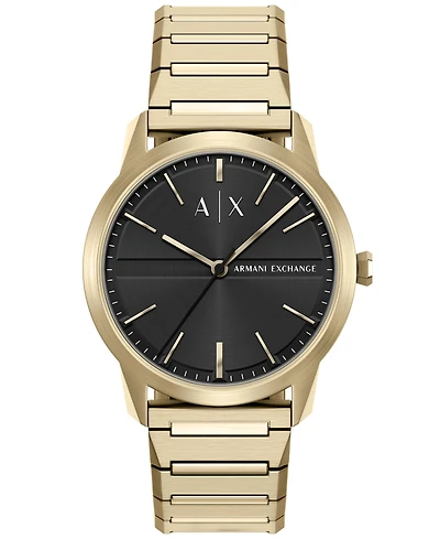 Armani Exchange Men's Quartz Three Hand Gold Stainless Steel Watch 42mm