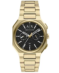 Armani Exchange Men's Quartz Dual Time Gold Stainless Steel Watch 40mm