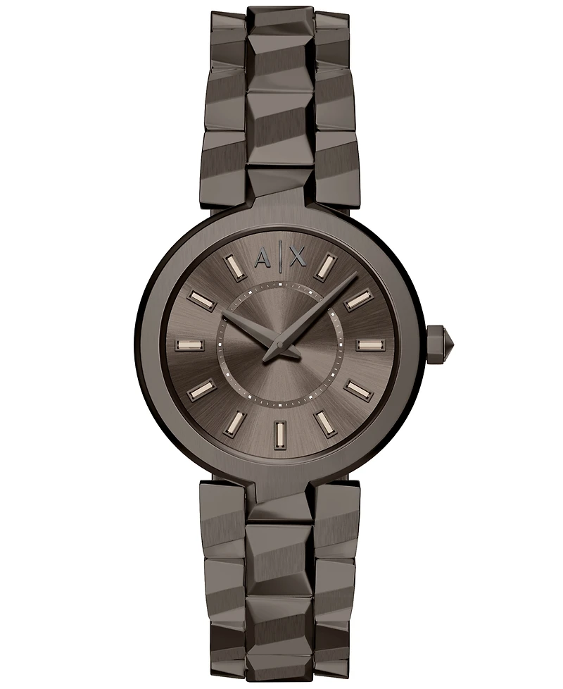 Armani Exchange Women's Audora Quartz Two Hand Brown Stainless Steel Watch 34mm