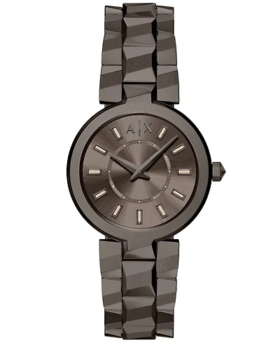 Armani Exchange Women's Audora Quartz Two Hand Brown Stainless Steel Watch 34mm