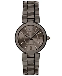 Armani Exchange Women's Audora Quartz Two Hand Brown Stainless Steel Watch 34mm