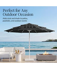 Best Choice Products 10ft 3-Tier Patio Umbrella White Pole, Outdoor Market Steel Pole