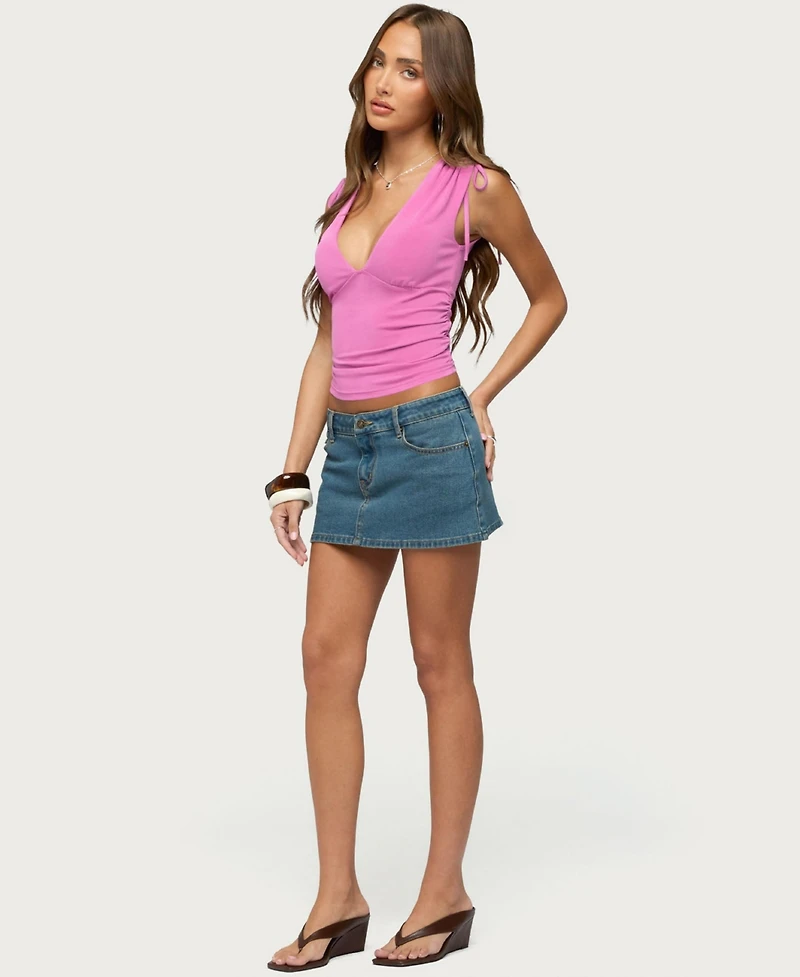 Edikted Women's Cady V-Neck Ruched Tank Top