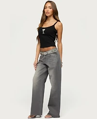 Edikted Women's Martini Babe Cropped Ribbed Scoop Neck Tank Top