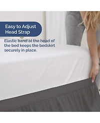 Cgk Unlimited Elastic Wrap Around Dorm Bed Skirt, Easy Fit 32-42" Extra Long Drop