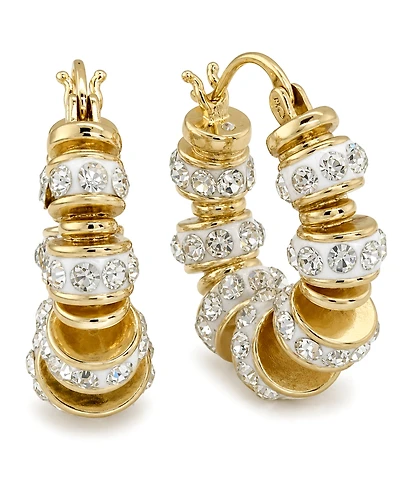 And Now This Clear Crystal Click Top Hoop Earrings