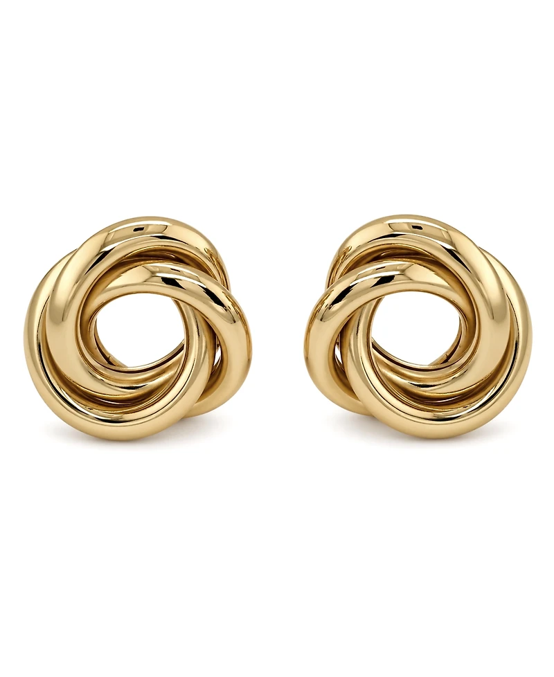 And Now This Silver, Gold Plated Brass Interlocking Stud Earring