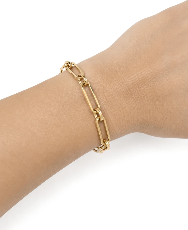 And Now This Gold or Silver Plated Circle Oblong Link Bracelet