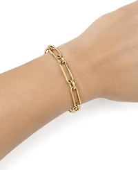 And Now This Gold or Silver Plated Circle Oblong Link Bracelet