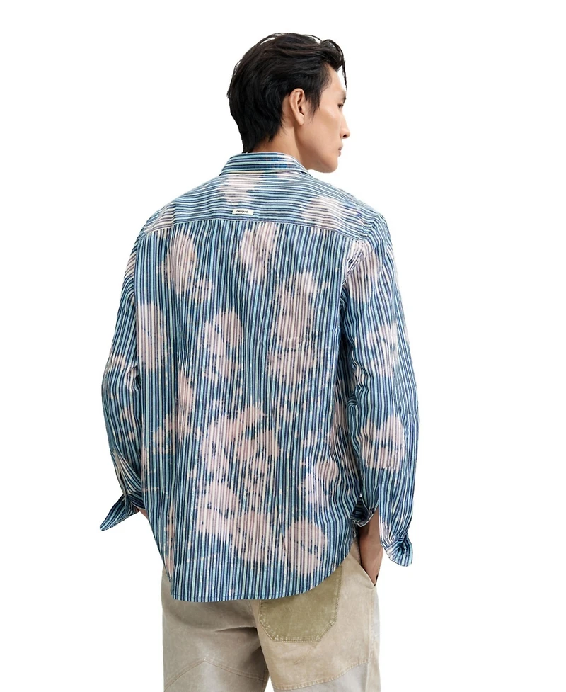 Desigual Men's Tie-dye striped shirt