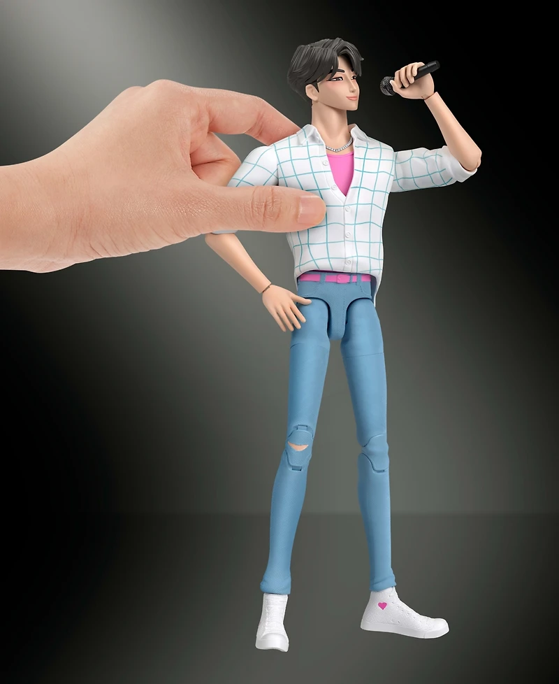 Kpop Demon Hunters Jinu 6.7-inch Action Figure with 18-Point Articulation and Interchangeable Hands and Faces, Ages 4+