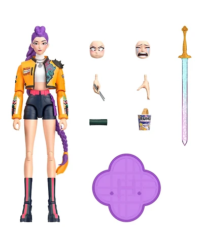 Kpop Demon Hunters Rumi 6-inch 21 Points of Articulation Interchangeable Hands and Faces Action Figure, Ages 4+