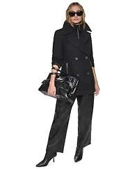 Dkny Women's Double-Breasted Long-Sleeve Peacoat