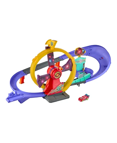 Cars Lightning McQueen Light-Up Celebration Raceway 2-Piece Playset, Ages 4+