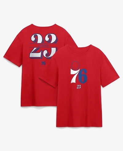 Fanatics Men's LeBron James Red Philadelphia 76ers The Paint Name Number T-Shirt