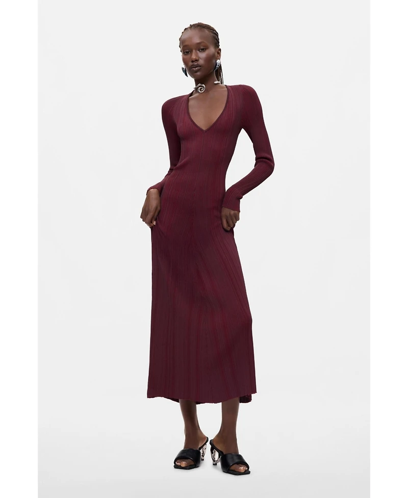 Desigual Women's Long-Sleeve Fitted Ribbed-Knit Sweater Dress