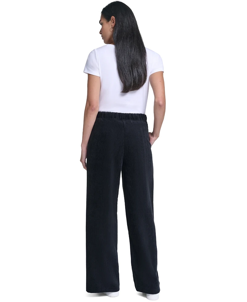 Nautica Women's High-Rise Wide-Leg Herringbone Pants