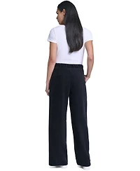 Nautica Women's High-Rise Wide-Leg Herringbone Pants