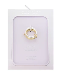 Unwritten Crystal Silver-Plated Trio Stacking Ring