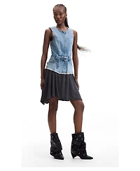 Desigual Women's Sleeveless Asymmetrical Denim Dress