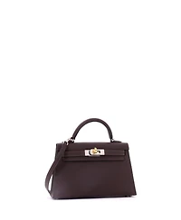 Pre-Owned Hermes Kelly 20 Handbag Brown Epsom with Electrum Hardware