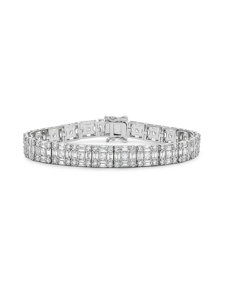 Macy's Fine Silver-Plated Pave Box Tennis Bracelet