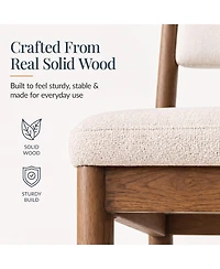 Best Choice Products Dining Chairs Set of 2, Modern Solid Wood and Upholstered Chairs, Armless with Cushion and Backrest
