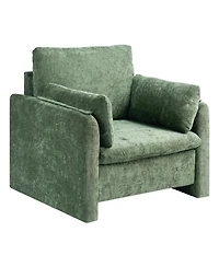 Slickblue Modern Upholstered Accent Chair with Armrests and Cushion