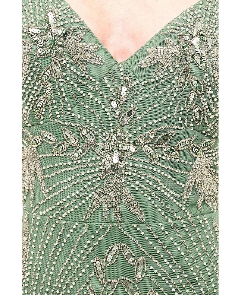 Beauut Women's Embellished Sequins Fitted Gown