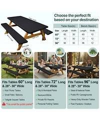 Piscifun Waterproof Windproof Picnic Table and Bench Cover Set with Storage Bag