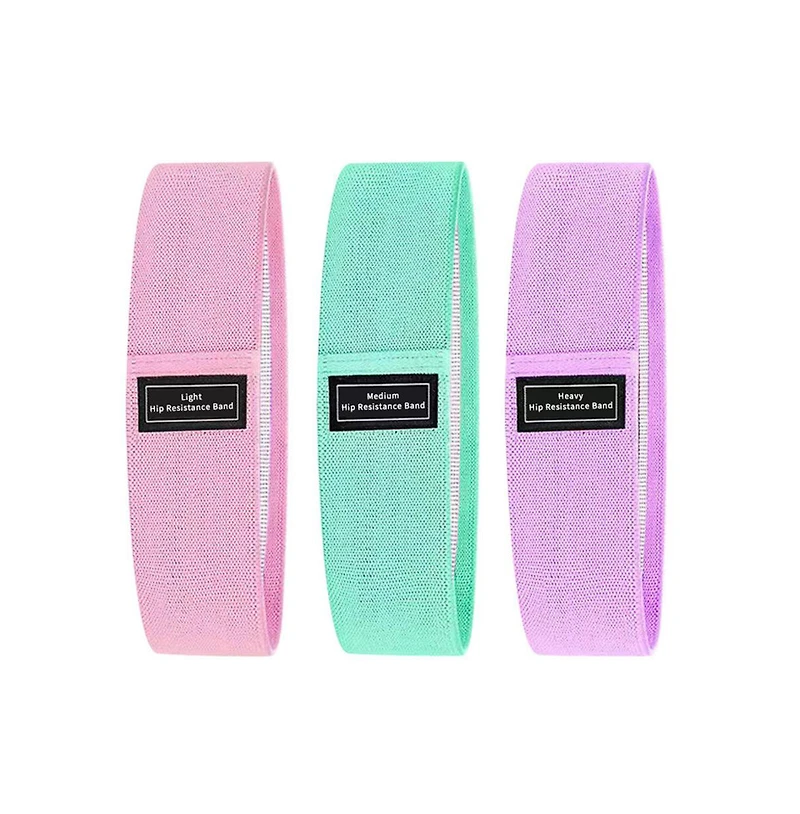 Sevorley 3-Piece Fabric Resistance Bands Set with Carry Bag for Fitness, Yoga, Strength Training