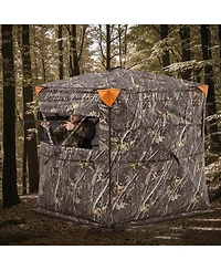 Hongge See Through Hunting Ground Blind 58 x 58 in 360 Degree View for 2 to 3 Hunters with Silent Side Door