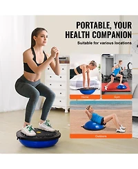 Sugift 26 in Half Exercise Ball Trainer 1500lbs Capacity Stability Ball with Resistance Bands Foot Pump