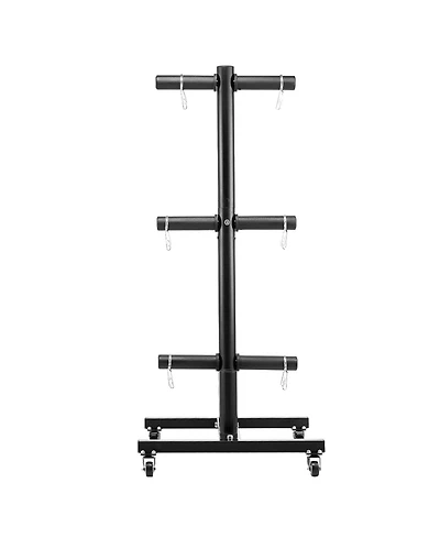 Sugift Vertical Weight Plate Tree for 2-Inch Weight Plates with Wheels 1000 lbs Capacity Storage Rack