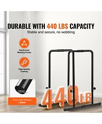 Sugift Heavy Duty Dip Bars 440 lbs Capacity Adjustable Height Parallel Bars for Strength Training