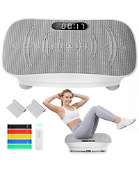 Sugift Whole Body Vibration Plate Exercise Machine with Bluetooth, Remote, Resistance Bands, 450lb Capacity