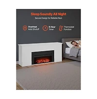 Slickblue 75in Electric Fireplace Stove Heater with Mantel 1500W Remote Timer