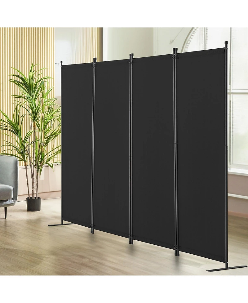 Slickblue Folding Room Divider 4 Panel Fabric Privacy Partition Screen for Office Bedroom Study