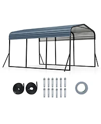 Sugift 10 x 14.5 Ft Heavy-Duty Carport Outdoor Galvanized Steel Garage Shelter with Leak-Proof Roof