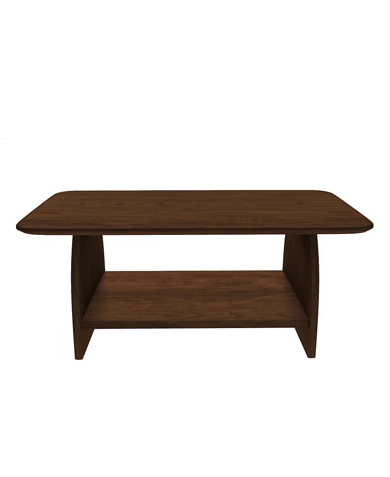 Flynama 47 Inch Double-Layer Rectangular Mdf Coffee Table