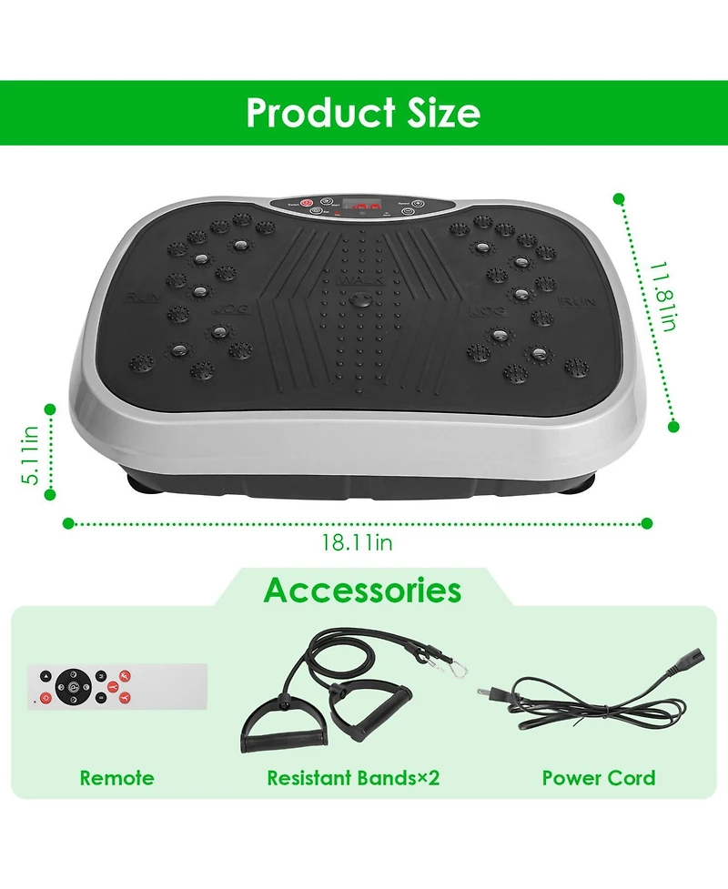 Sevorley Whole Body Vibration Plate Exercise Machine with Remote, 120 Speed Levels and Resistance Bands