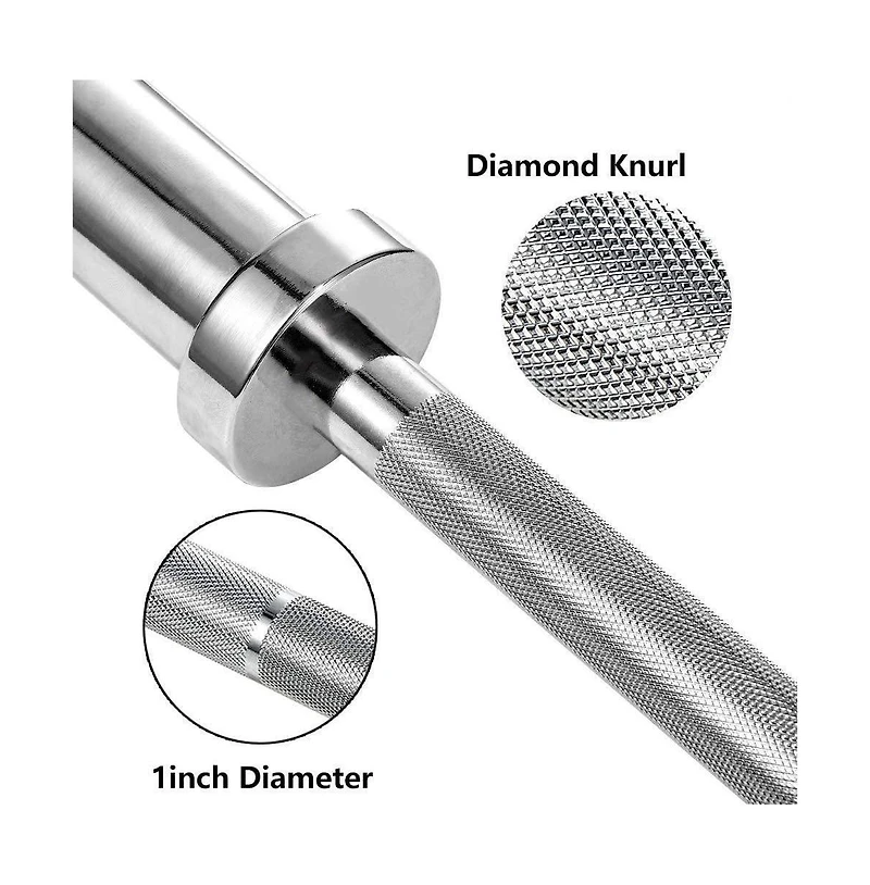 Sevorley 4 Ft Olympic Barbell with Rotating Sleeves and Knurled Grip 300 lb Capacity