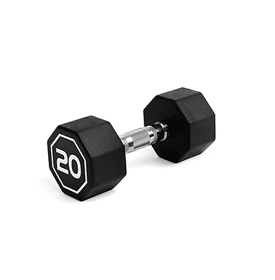 Sevorley Octagonal Rpe-Coated Dumbbell with Chrome Knurled Handle